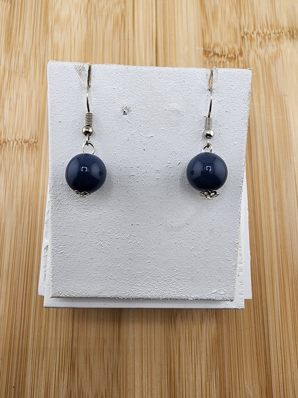 Classic Navy Bead Drop Earrings - Women Jewelry 0628